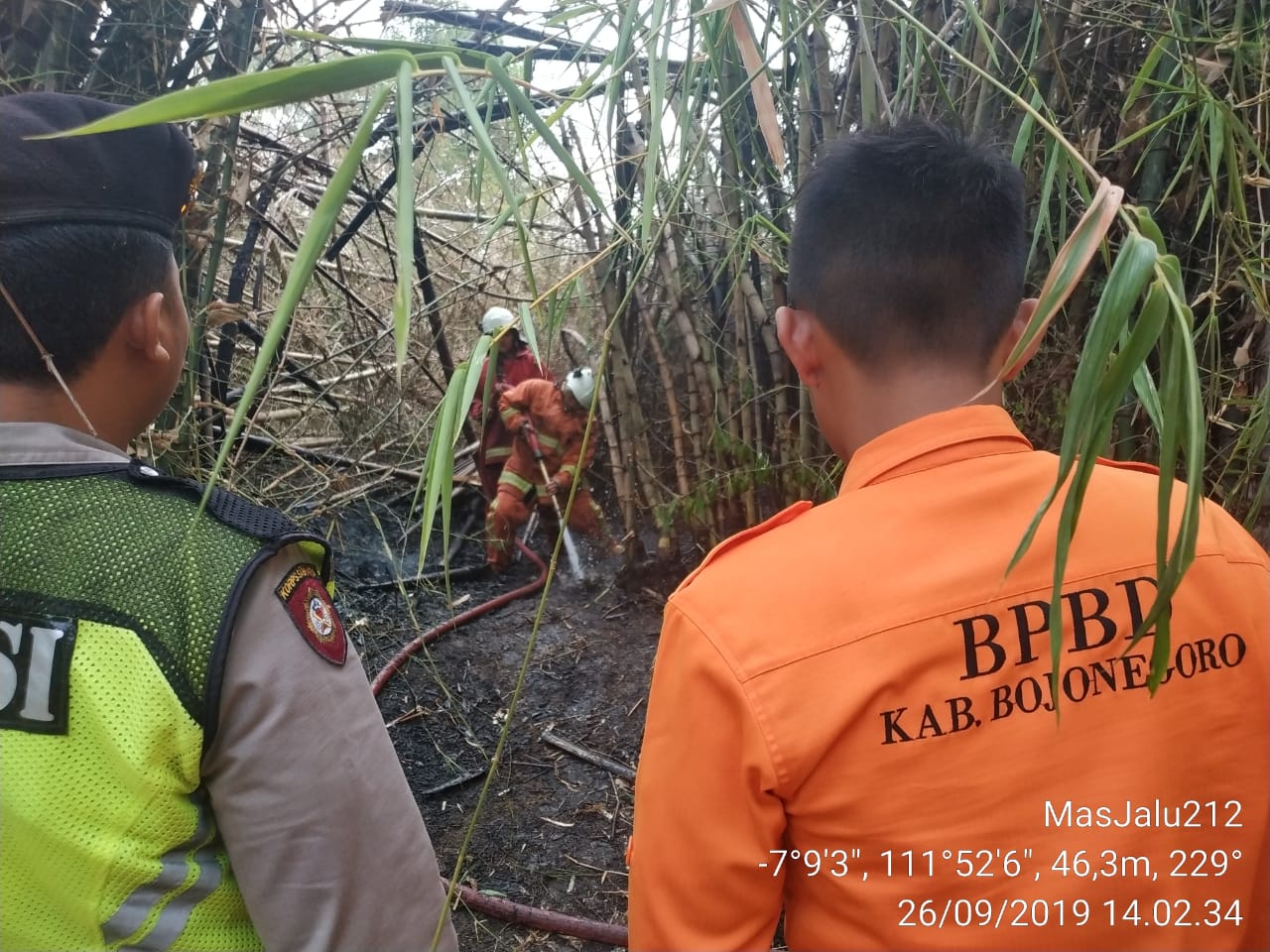 Kebakaran Rumpun bambu di Ds. Trucuk Kec. Trucuk