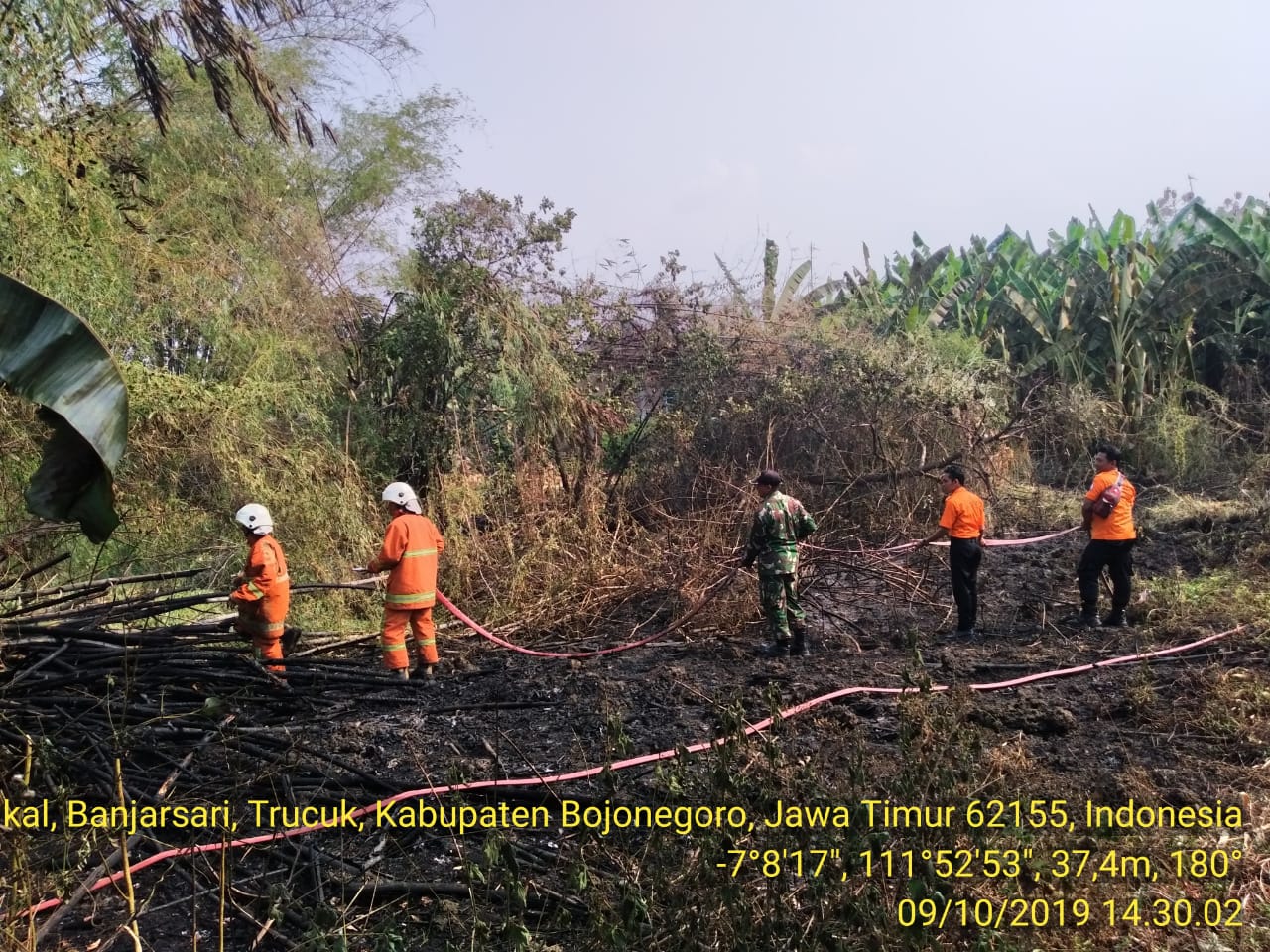 Kebakaran Rumpun Bambu di Ds. Banjarsari Kec. Trucuk