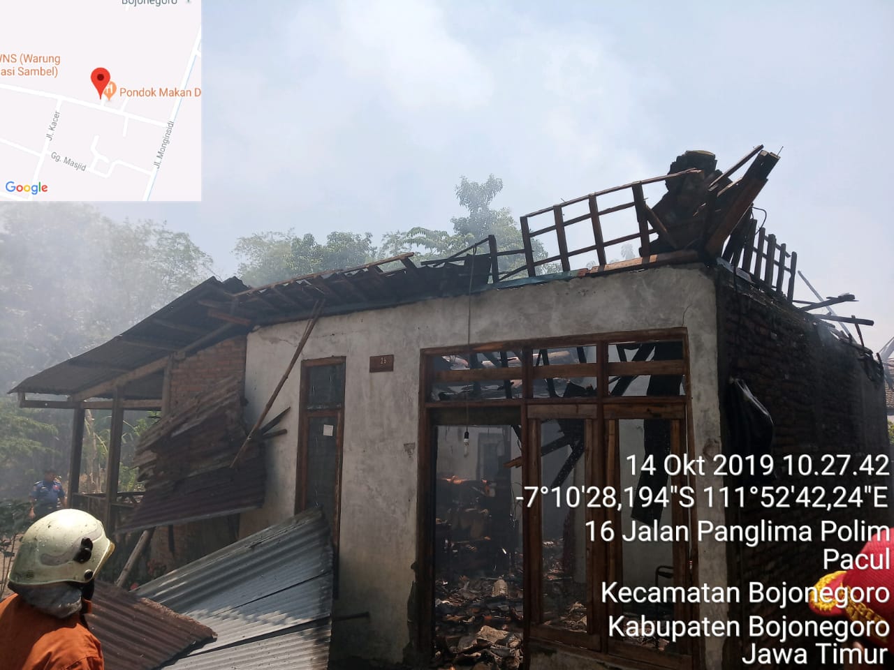 Kebakaran Rumah Di Desa Pacul Kec. Bojonegoro