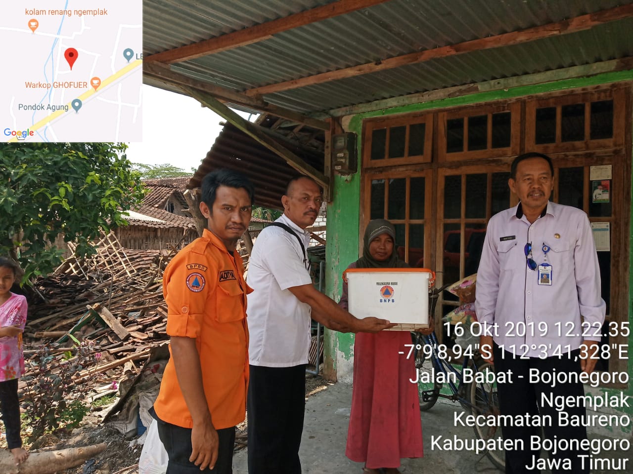 Penyerahan Bantuan Korban Angin Kencang di Kec. Baureno