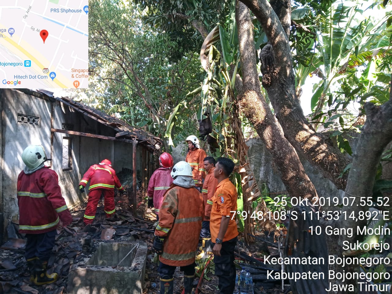 Kebakaran Rumah di Jl. Gajah mada (depan stasiun) Rt. 015 Rw. 004 Desa Sukorejo, Kec Bojonegoro