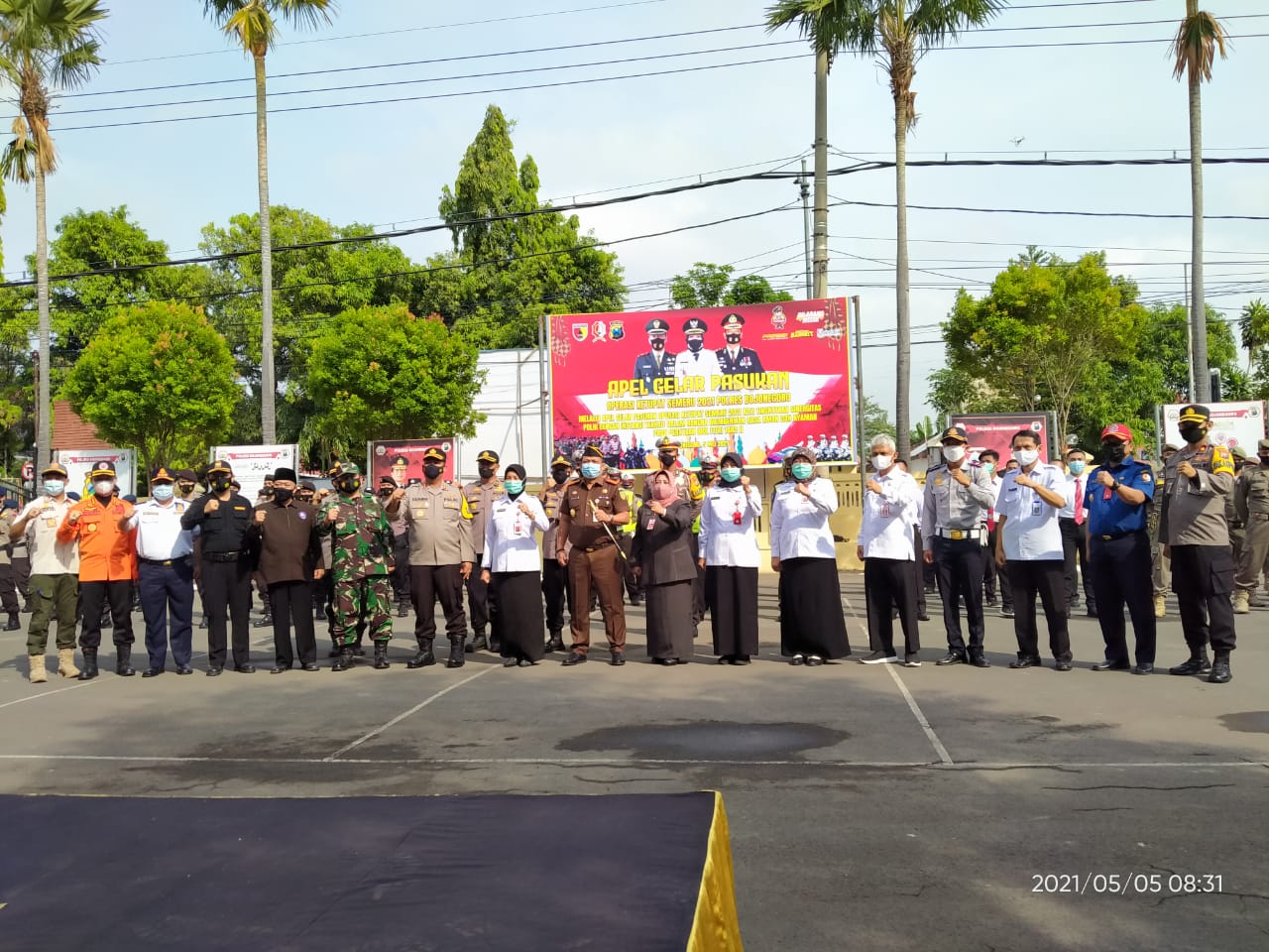 Ikuti Apel Gelar Pasukan Operasi Ketupan Semeru di Halaman Polres Bojonegoro