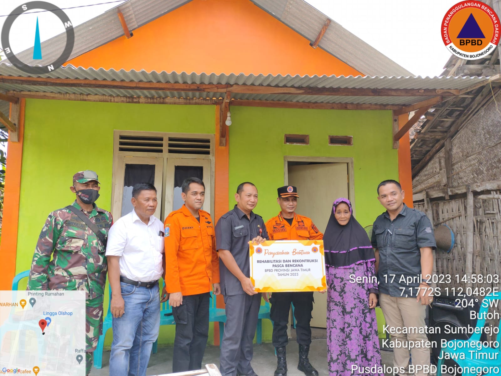 BPBD Provinsi Serahkan Bantuan Rumah Untuk Korban Angin Kencang