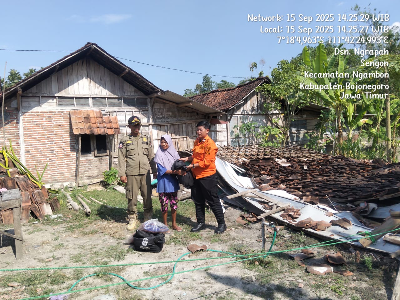 BPBD Bojonegoro Laksanakan Assessment Dampak Angin Kencang di Desa Sengon